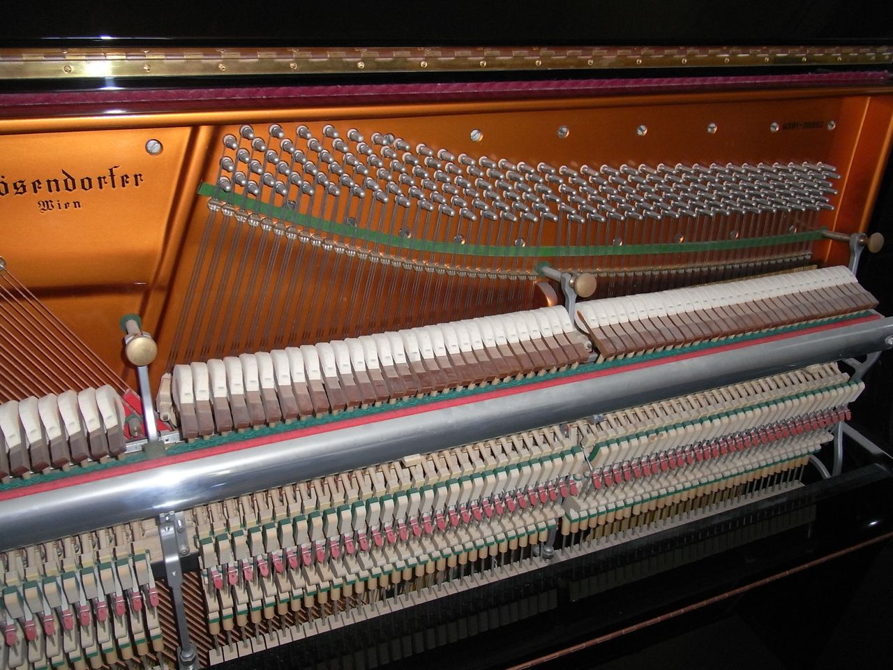 Bosendorfer upright piano soundboard